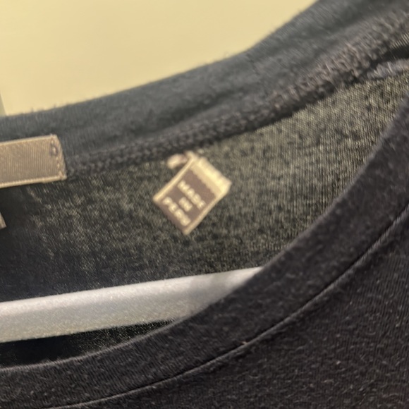 Vince Brand navy shirt & black floral, embroidered open front duster. XS/S - Picture 3 of 6